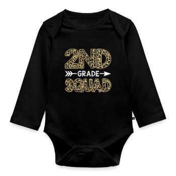 2Nd Grade Squad Leopard Second Grade Teacher Stud - Body Bébé bio manches longues - noir - Devant