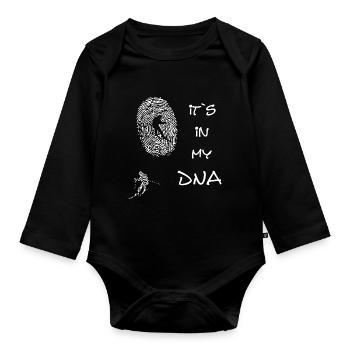 Ski, DNA, Skiing, Fingerprint in my Dna - Baby Bio-Langarm-Body - Schwarz - Vorne