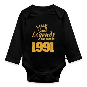 are 1991 - Baby Bio-Langarm-Body - Schwarz - Vorne