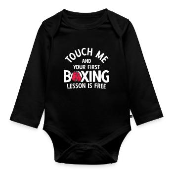 Boxsport Boxing - Baby Bio-Langarm-Body - Schwarz - Vorne