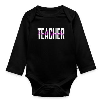 Lehrergeschenke der 1. Klasse - Baby Bio-Langarm-Body - Schwarz - Vorne