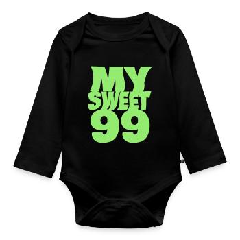 Sweet 99 - Organic Longsleeve Baby Bodysuit - black - Front