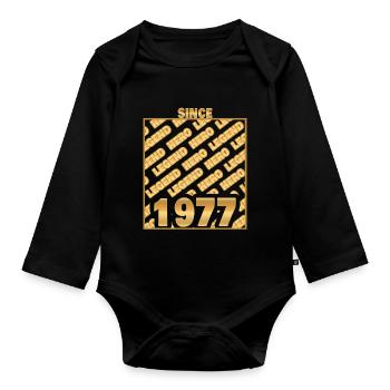 Année 1977 - Body Bébé bio manches longues - noir - Devant