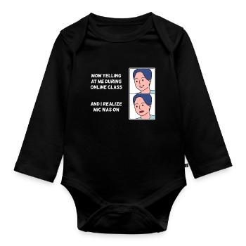Online class design for young proud Pinoys - Organic Longsleeve Baby Bodysuit - black - Front