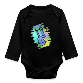 Gitarrenspielen Jannes - Baby Bio-Langarm-Body - Schwarz - Vorne