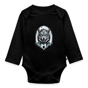 WEREWOLF Teen 8 - Organic Longsleeve Baby Bodysuit - black - Front