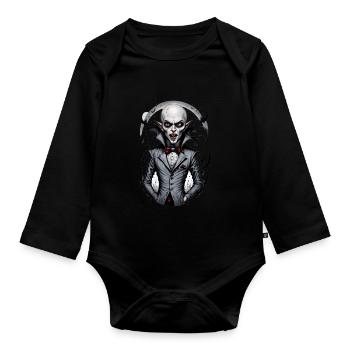 un vampire souriant 3 - Body Bébé bio manches longues - noir - Devant
