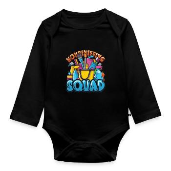 Housekeeping Squad, Hotel Staff, Housekeeping - Organic Longsleeve Baby Bodysuit - black - Front