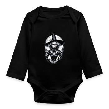 Klassische Hexe 11 - Baby Bio-Langarm-Body - Schwarz - Vorne