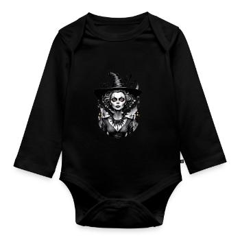 Klassische Hexe 26 - Baby Bio-Langarm-Body - Schwarz - Vorne