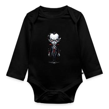 un vampire à grosse tête 9 - Body Bébé bio manches longues - noir - Devant