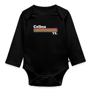 Celina - Organic Longsleeve Baby Bodysuit - black - Front