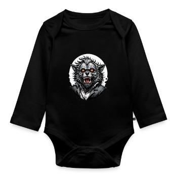 WEREWOLF Suit 12 - Organic Longsleeve Baby Bodysuit - black - Front