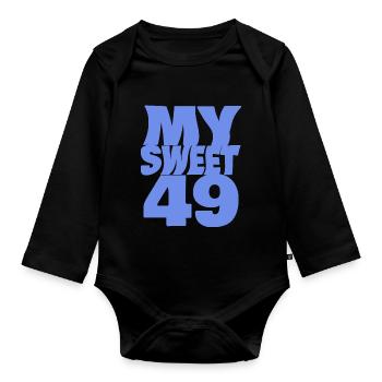 Sweet 49 - Organic Longsleeve Baby Bodysuit - black - Front