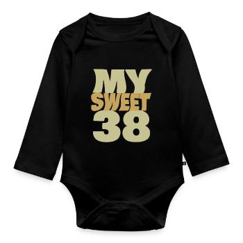 38 - Organic Longsleeve Baby Bodysuit - black - Front