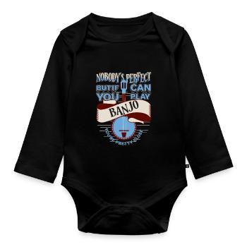 Joueur de banjo parfait, aime jouer du banjo - Body Bébé bio manches longues - noir - Devant