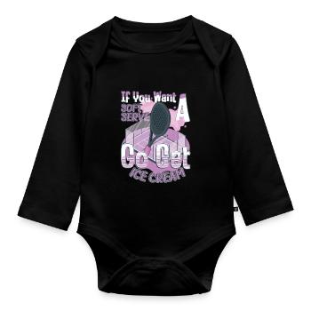 Wenn Sie Einen Weichen Aufschlag Wünschen - Baby Bio-Langarm-Body - Schwarz - Vorne