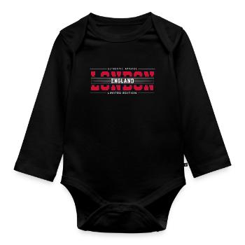 London - Organic Longsleeve Baby Bodysuit - black - Front