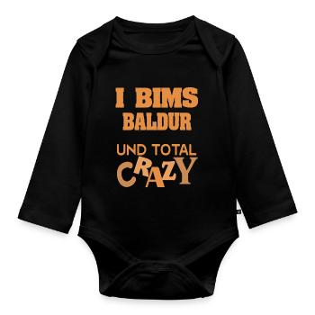 Geschenk für Baldur - Baby Bio-Langarm-Body - Schwarz - Vorne