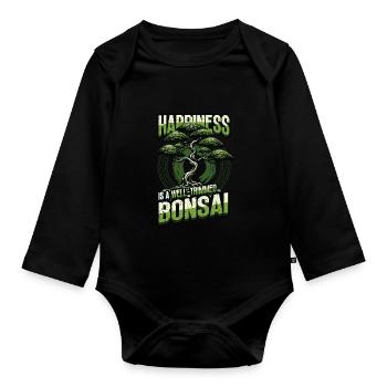 Japanese Bonsai - Organic Longsleeve Baby Bodysuit - black - Front