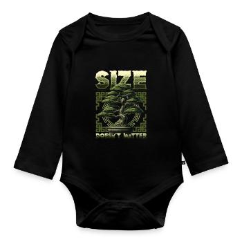 Growing Bonsai Small Japanese Bonsai Tree - Organic Longsleeve Baby Bodysuit - black - Front