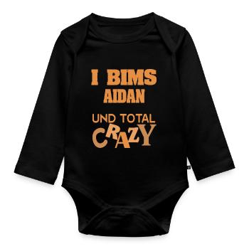 Aidan - Baby Bio-Langarm-Body - Schwarz - Vorne
