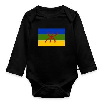 Berber Flag of North Africa - Organic Longsleeve Baby Bodysuit - black - Front