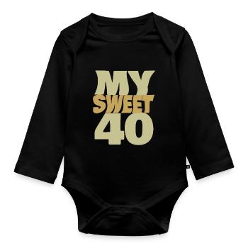 Sweet 40 - Organic Longsleeve Baby Bodysuit - black - Front