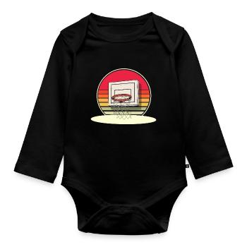 Basketball Hoop Basketball - Organic Longsleeve Baby Bodysuit - black - Front