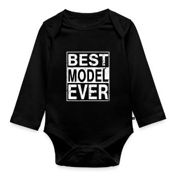 Bestes Model aller Zeiten Model Geschenk - Baby Bio-Langarm-Body - Schwarz - Vorne