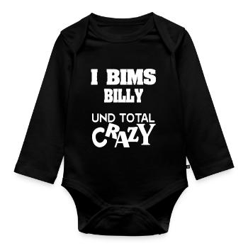 Billy as a first name - Organic Longsleeve Baby Bodysuit - black - Front