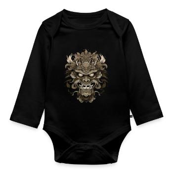 Fantasy Dragon Anime Dragon Head Reptile mythique - Body Bébé bio manches longues - noir - Devant