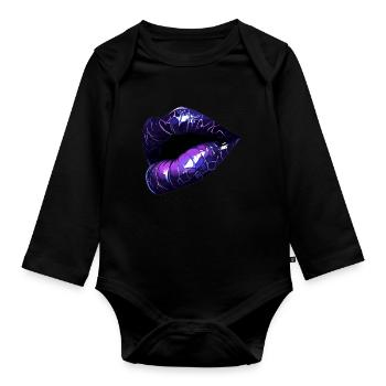 küssen - Baby Bio-Langarm-Body - Schwarz - Vorne