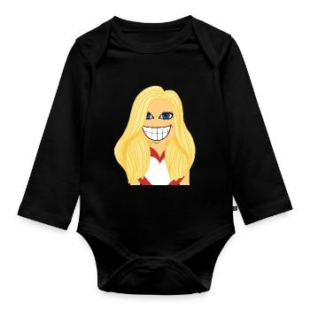 Blonde Frau verliebt - Baby Bio-Langarm-Body - Schwarz - Vorne