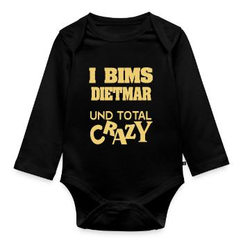 Dietmar als Vorname - Baby Bio-Langarm-Body - Schwarz - Vorne