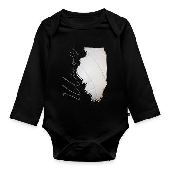Illinois (United States) | real volleyball | Map Sct - Organic Longsleeve Baby Bodysuit - black - Front