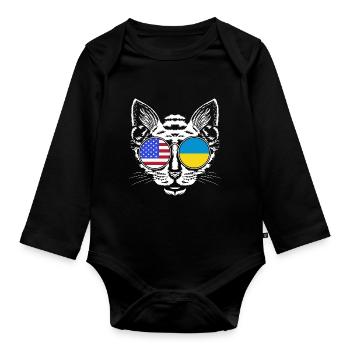 Ukraine - Body Bébé bio manches longues - noir - Devant