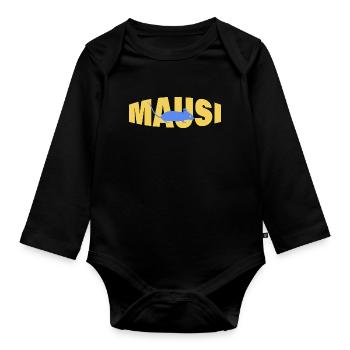 MAUSI - Baby Bio-Langarm-Body - Schwarz - Vorne