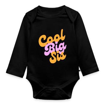 cool big sis - Baby Bio-Langarm-Body - Schwarz - Vorne