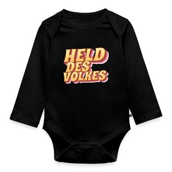 Held des Volkes - Baby Bio-Langarm-Body - Schwarz - Vorne