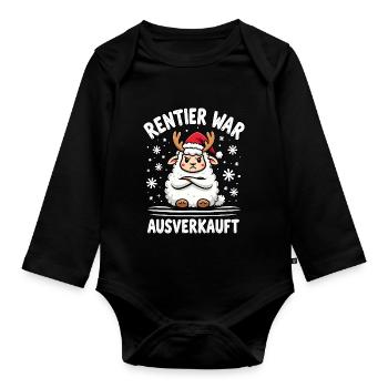 Rentier war ausverkauft Schaf - Baby Bio-Langarm-Body - Schwarz - Vorne