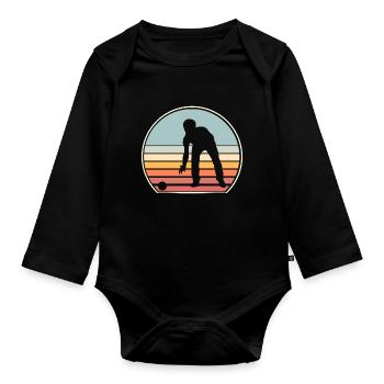 Boule Boccia Boule player - Organic Longsleeve Baby Bodysuit - black - Front