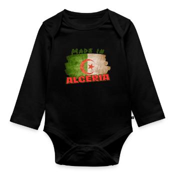 Made in Algeria - Body Bébé bio manches longues - noir - Devant