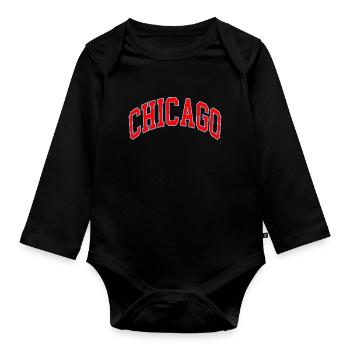 Chicago - Body Bébé bio manches longues - noir - Devant
