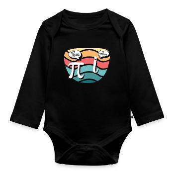 Math Humor Pi vs. Imaginary Number - Organic Longsleeve Baby Bodysuit - black - Front