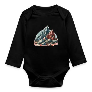 Rocher des montagnes - Body Bébé bio manches longues - noir - Devant