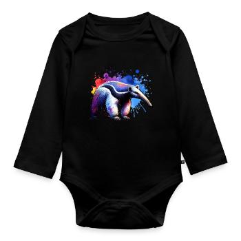 Fourmilier - Body Bébé bio manches longues - noir - Devant