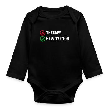 Therapy New Tattoo Inked Skin Illustration Body - Organic Longsleeve Baby Bodysuit - black - Front