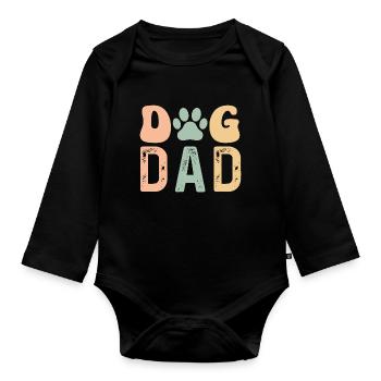Dog Dad - Organic Longsleeve Baby Bodysuit - black - Front