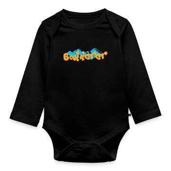 Bouldern Boulderer - Baby Bio-Langarm-Body - Schwarz - Vorne